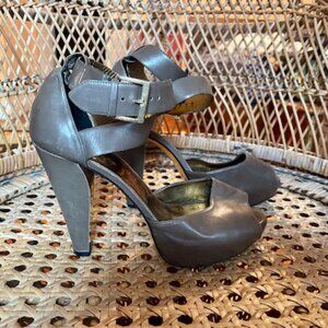 Barbara Bui Taupe peep toe wrap strap high heels size 38